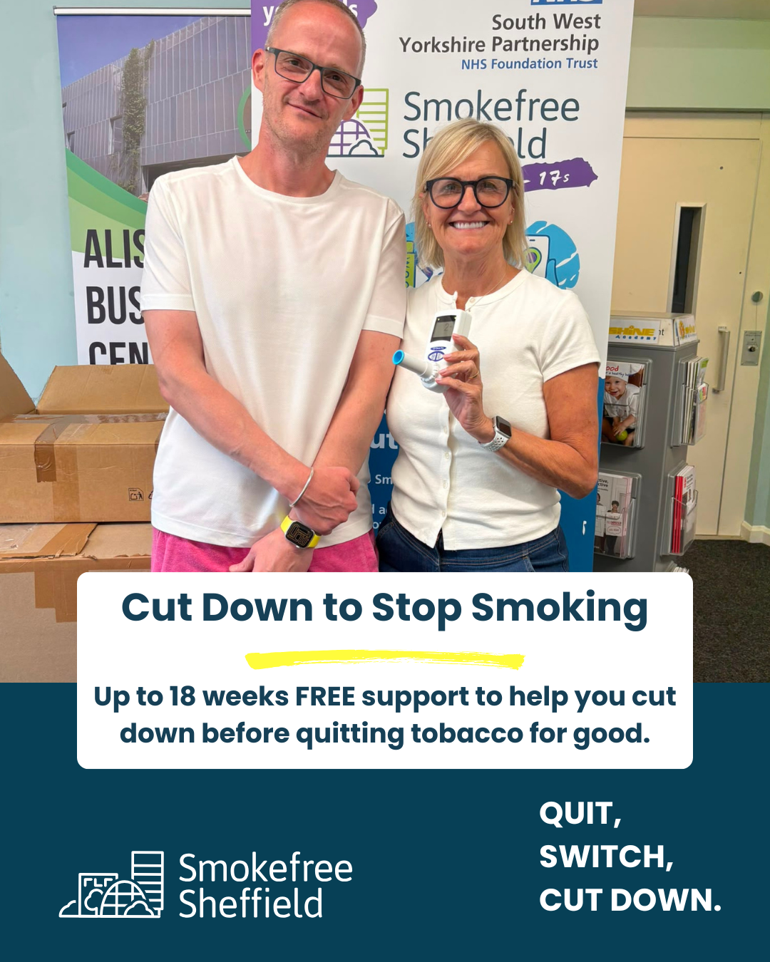 cut down to stop smoking with Smokefree Sheffield
